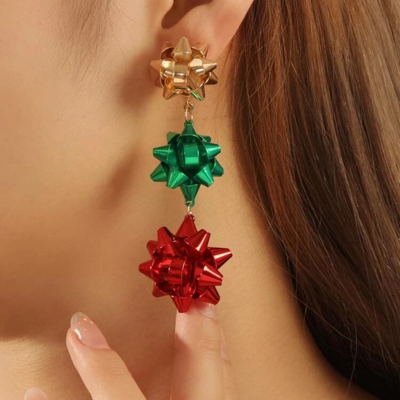 Jewelry - 🚨🛑Last Chance🛑🚨 Multi-colored Bow Earrings